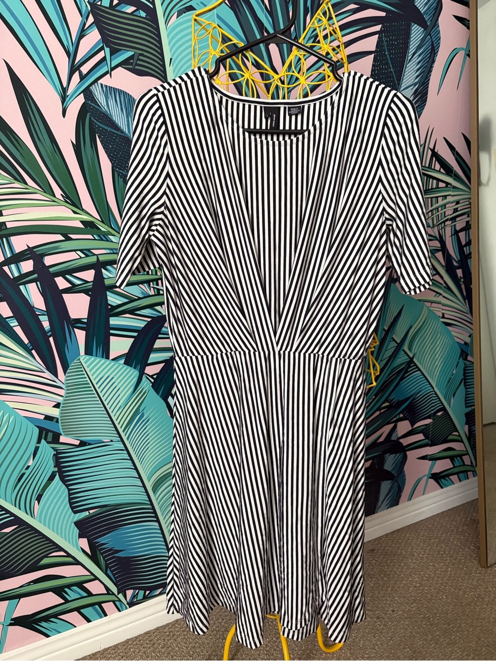 Vero Moda striped faux wrap dress